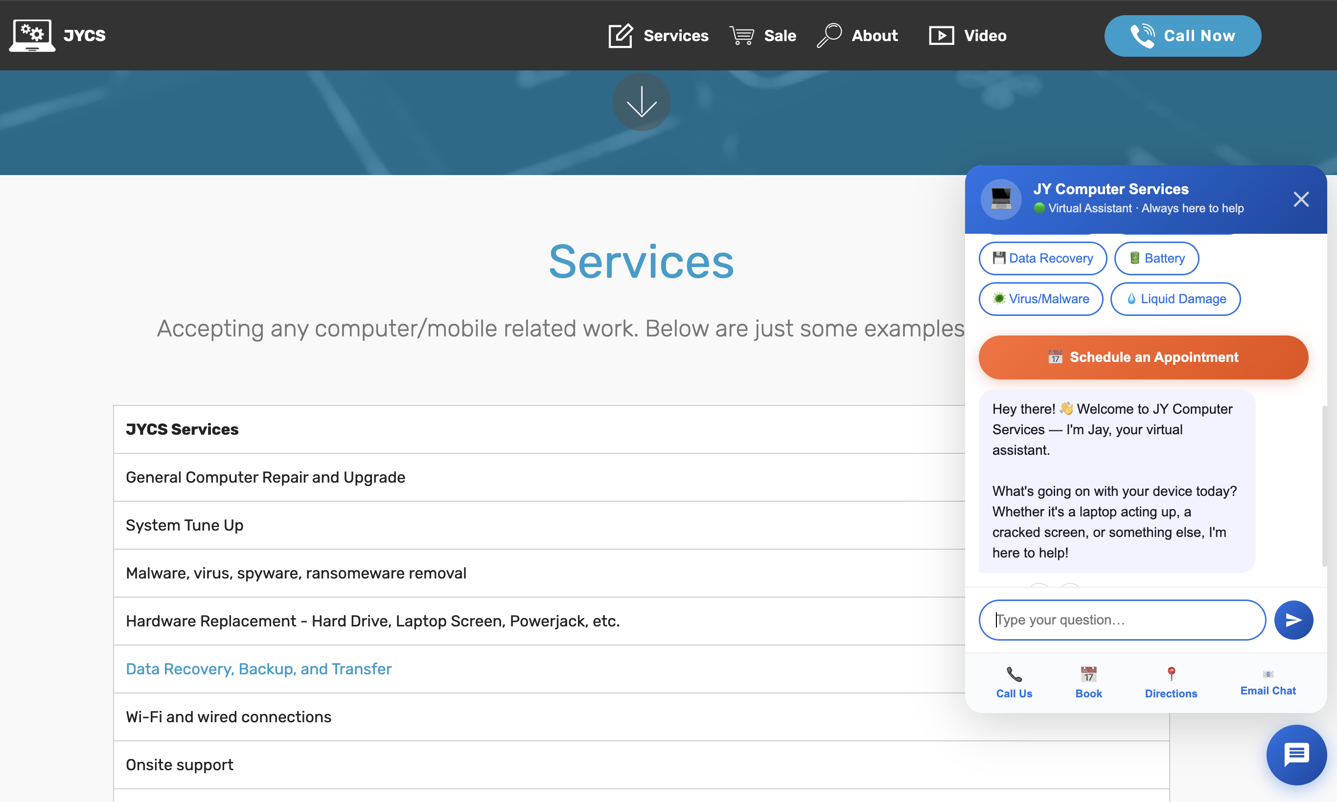 JY Computer Services (our own shop) — screenshot 1